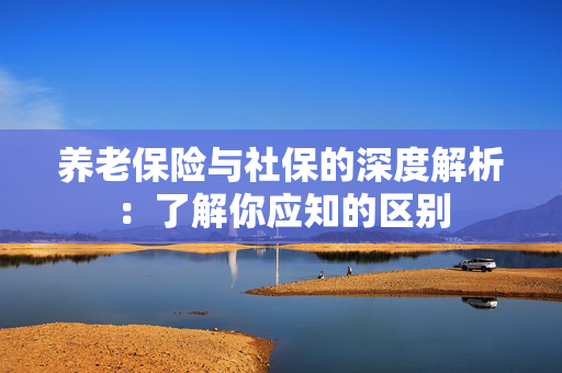 养老保险与社保的深度解析：了解你应知的区别