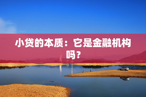 小贷的本质：它是金融机构吗？